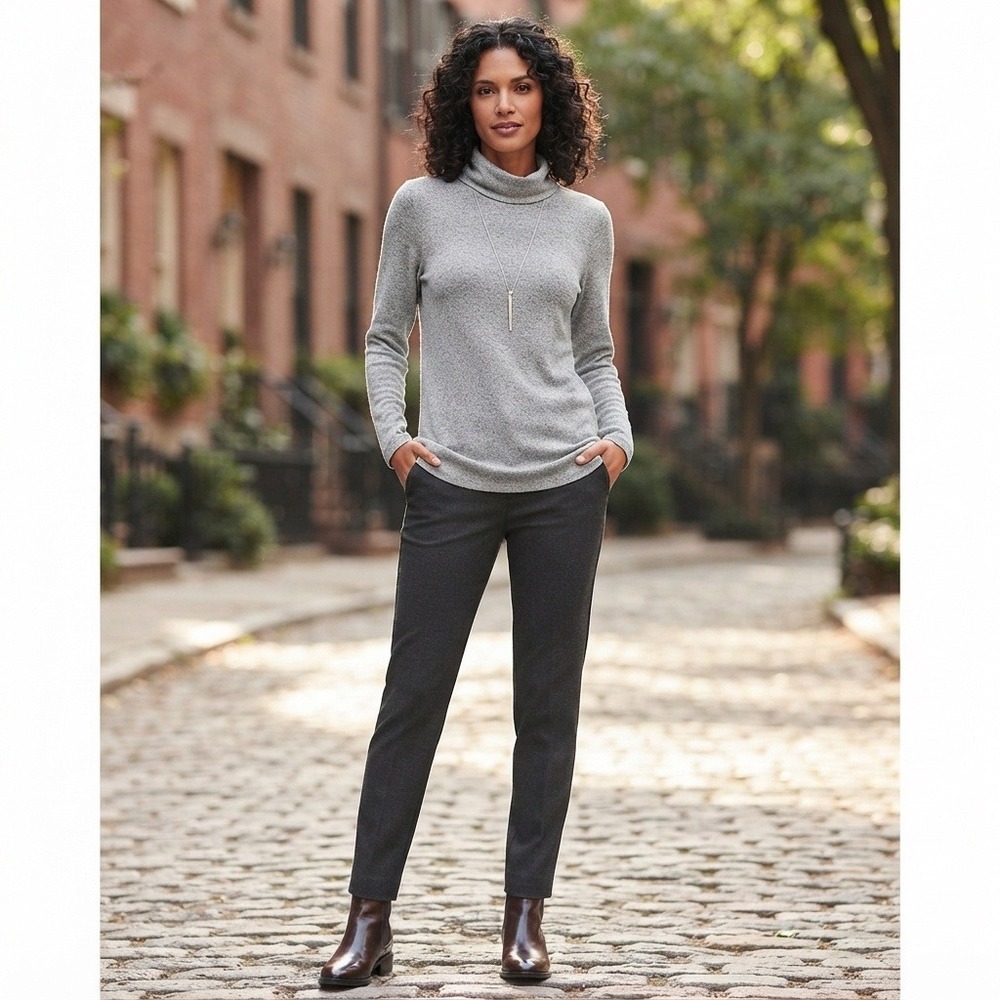 Banana Republic Signature Turtleneck Long Sleeve Heathered Knit Medium